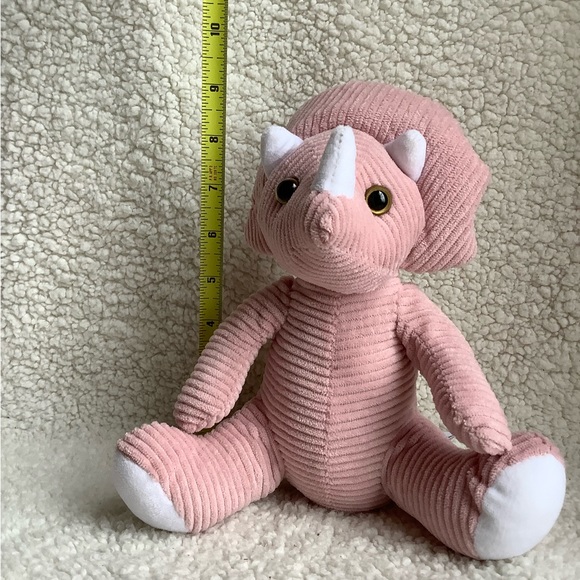 Naturally Kids 2021 Pink Corduroy Triceratops Dinosaur Plush Stuffed Animal Toy - Picture 2 of 6